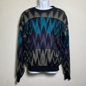 Vintage Michael Jordan Lowell Dreyfus Geometric Knit Sweater Mens Medium‎